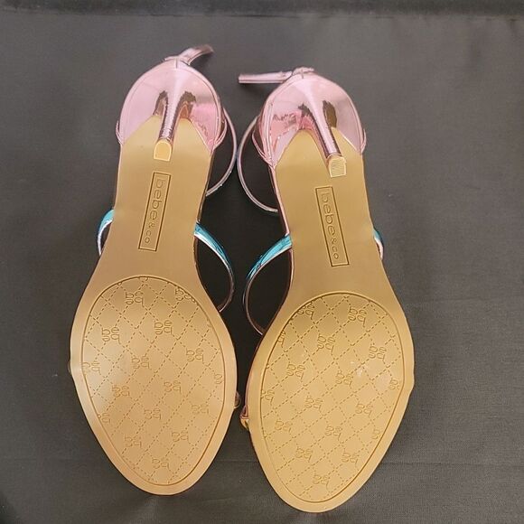 BRAND NEW BEBE&CO MULTI-COLOR STRAP ROUND-TOE HIGH HEEL STILETTOS SANDAL - Picture 14 of 16